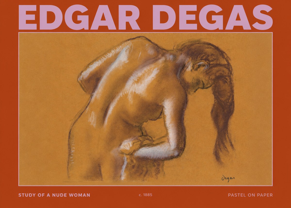 Edgar Degas Study of a Nude Woman I No2 - Plakát