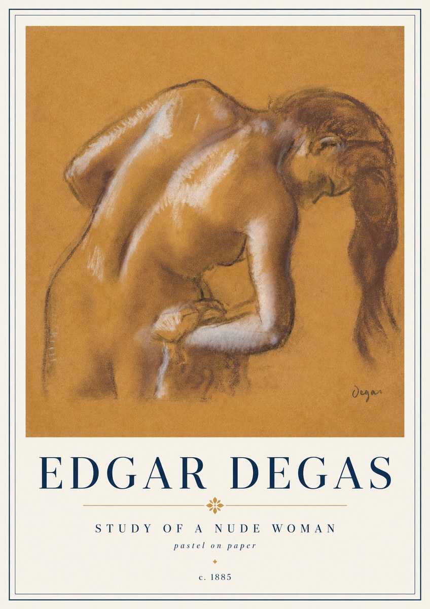 Edgar Degas Study of a Nude Woman I No3 - Plakát