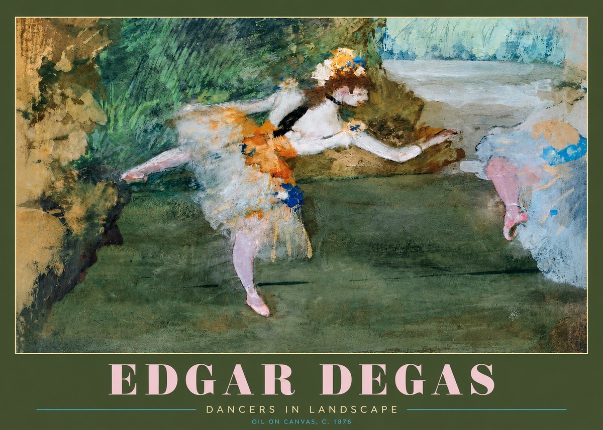 Edgar Degas Dancers in Landscape I No2 - Plakát