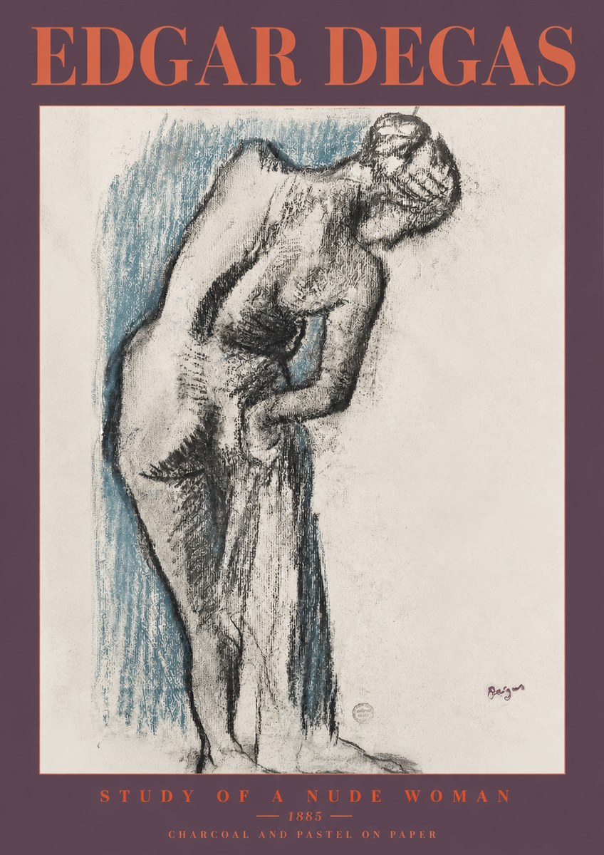Edgar Degas Study of a Nude Woman II No2 - Plakát