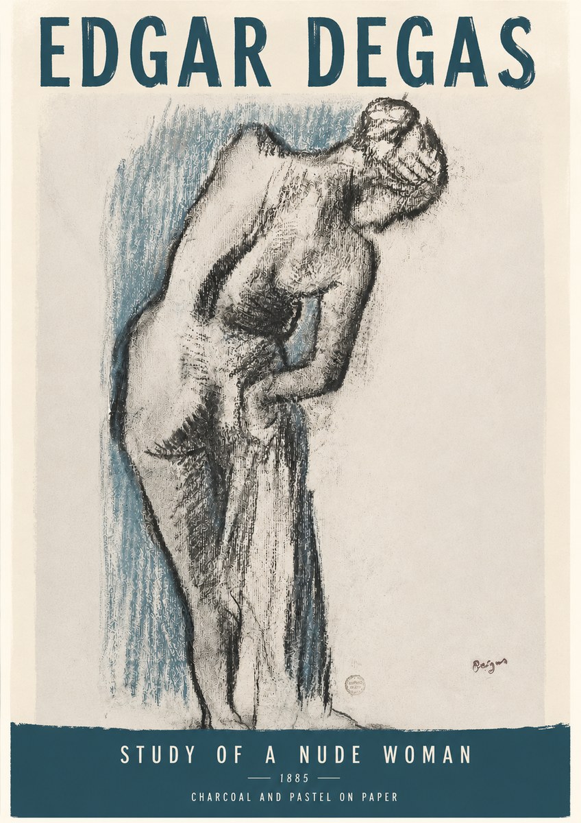 Edgar Degas Study of a Nude Woman II No3 - Plakát