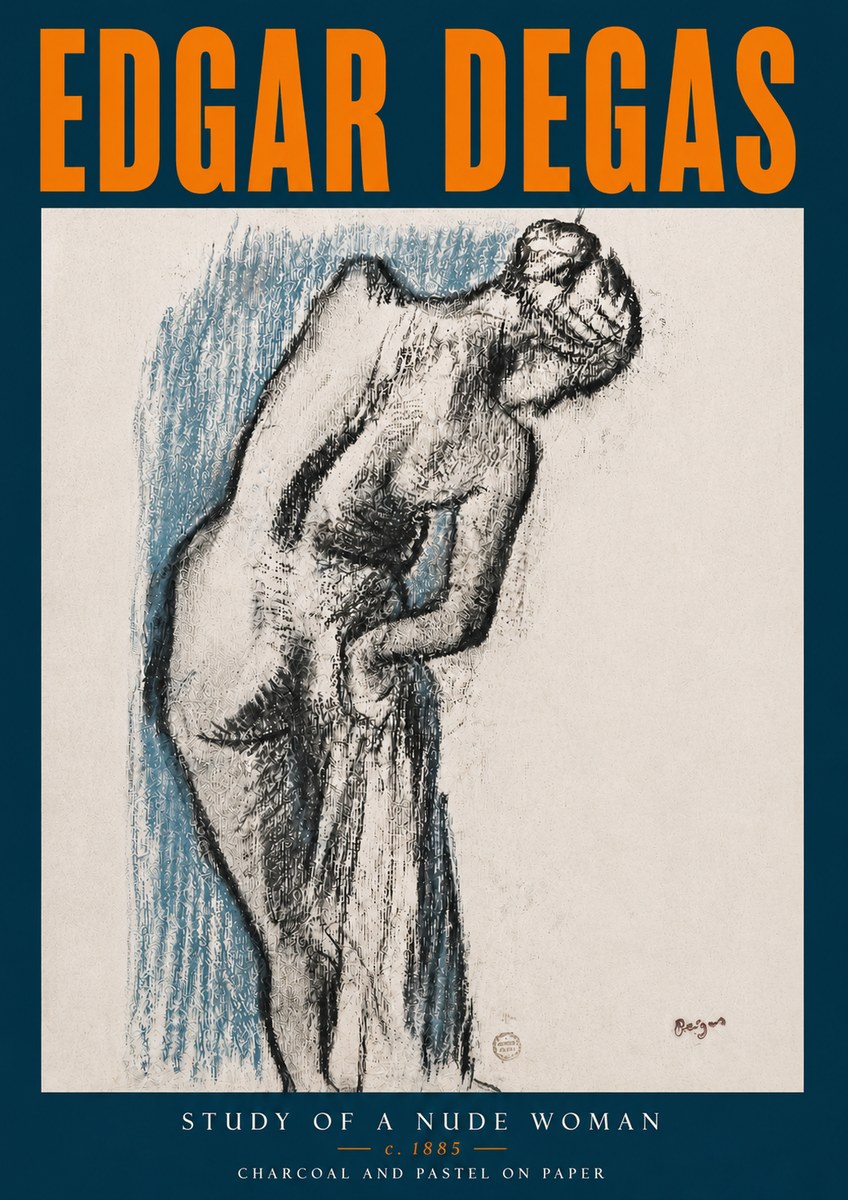 Edgar Degas Study of a Nude Woman II No5 - Plakát