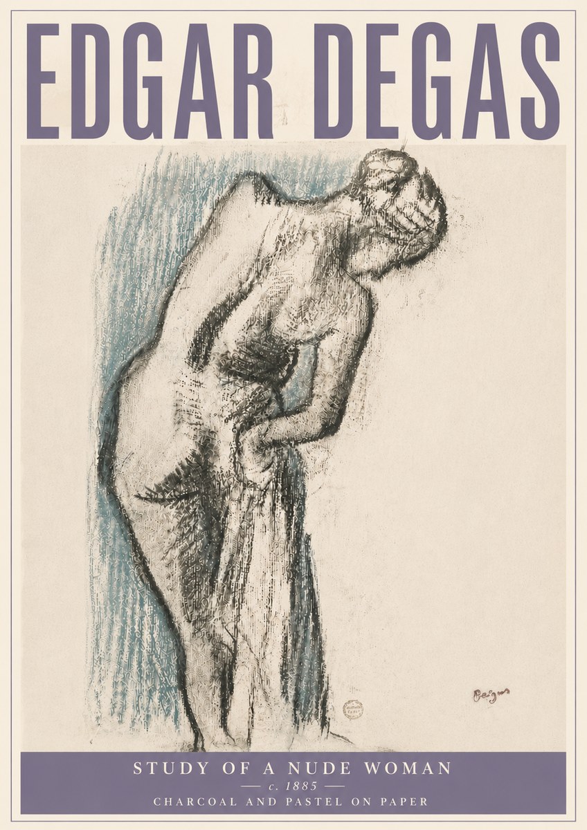 Edgar Degas Study of a Nude Woman II No6 - Plakát