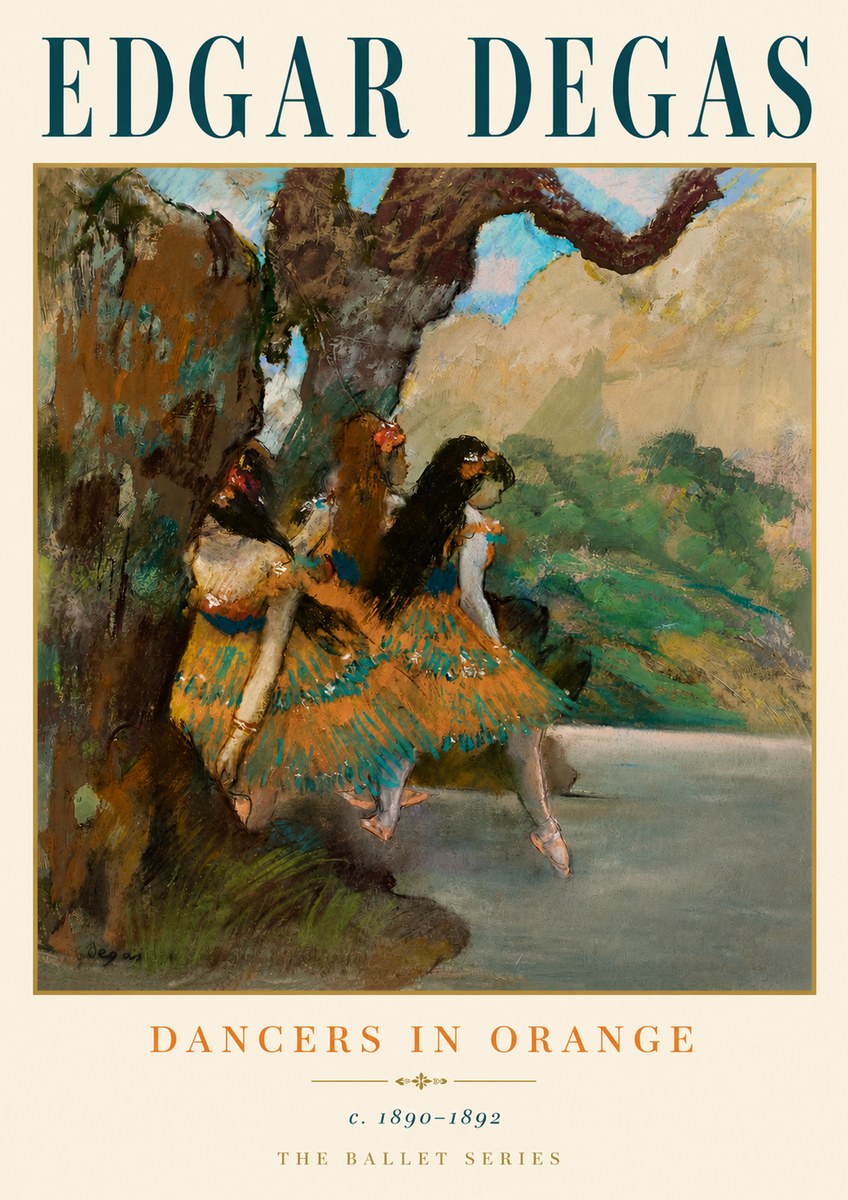 Edgar Degas Dancers in Orange No6 - Plakát
