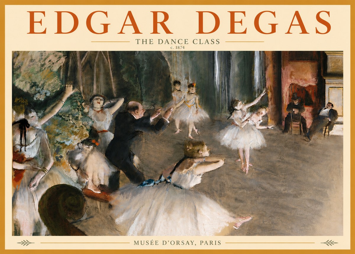 Edgar Degas The Dance Class III No5 - Plakát