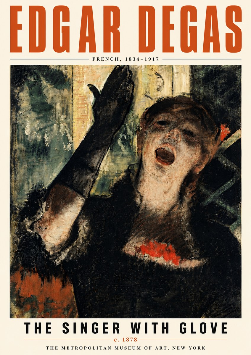 Edgar Degas The Singer with Glove No6 - Plakát
