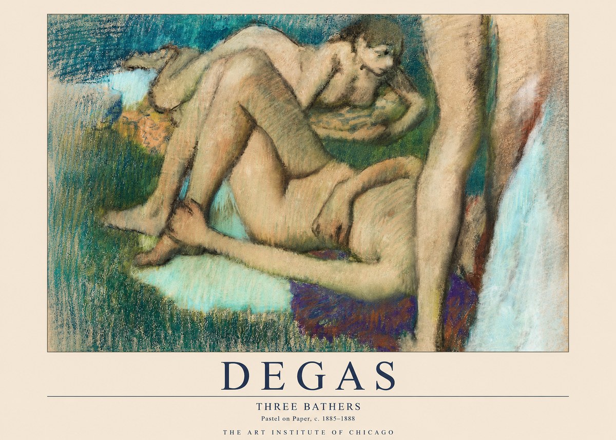 Edgar Degas Three Bathers No1 - Plakát
