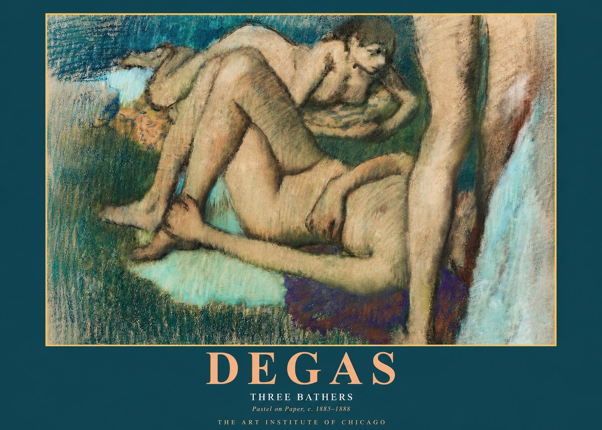 Edgar Degas Three Bathers No2 - Plakát