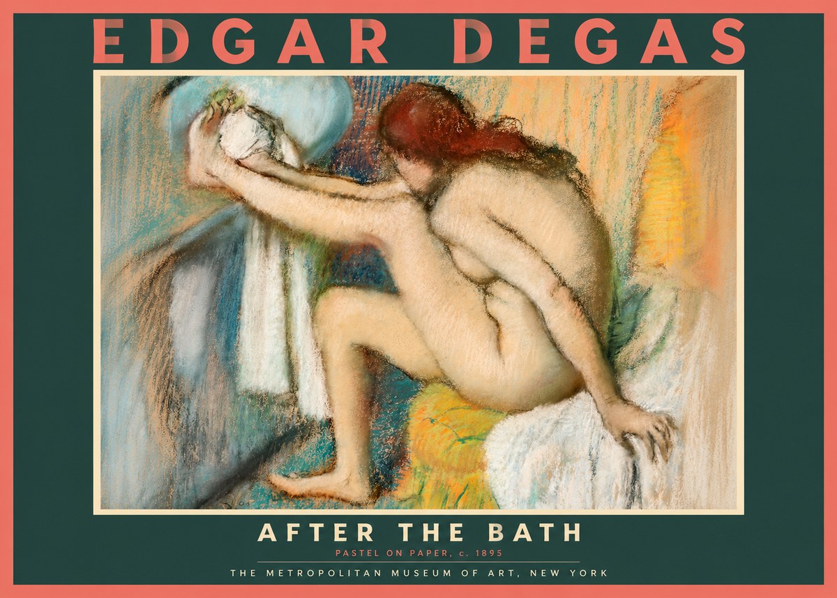 Edgar Degas After the Bath II No2 - Plakát