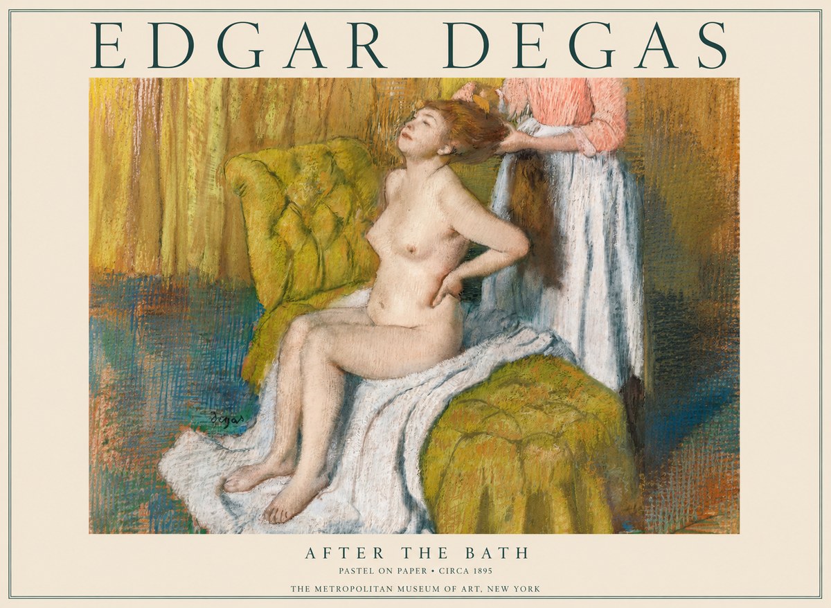 Edgar Degas After the Bath III No1 - Plakát