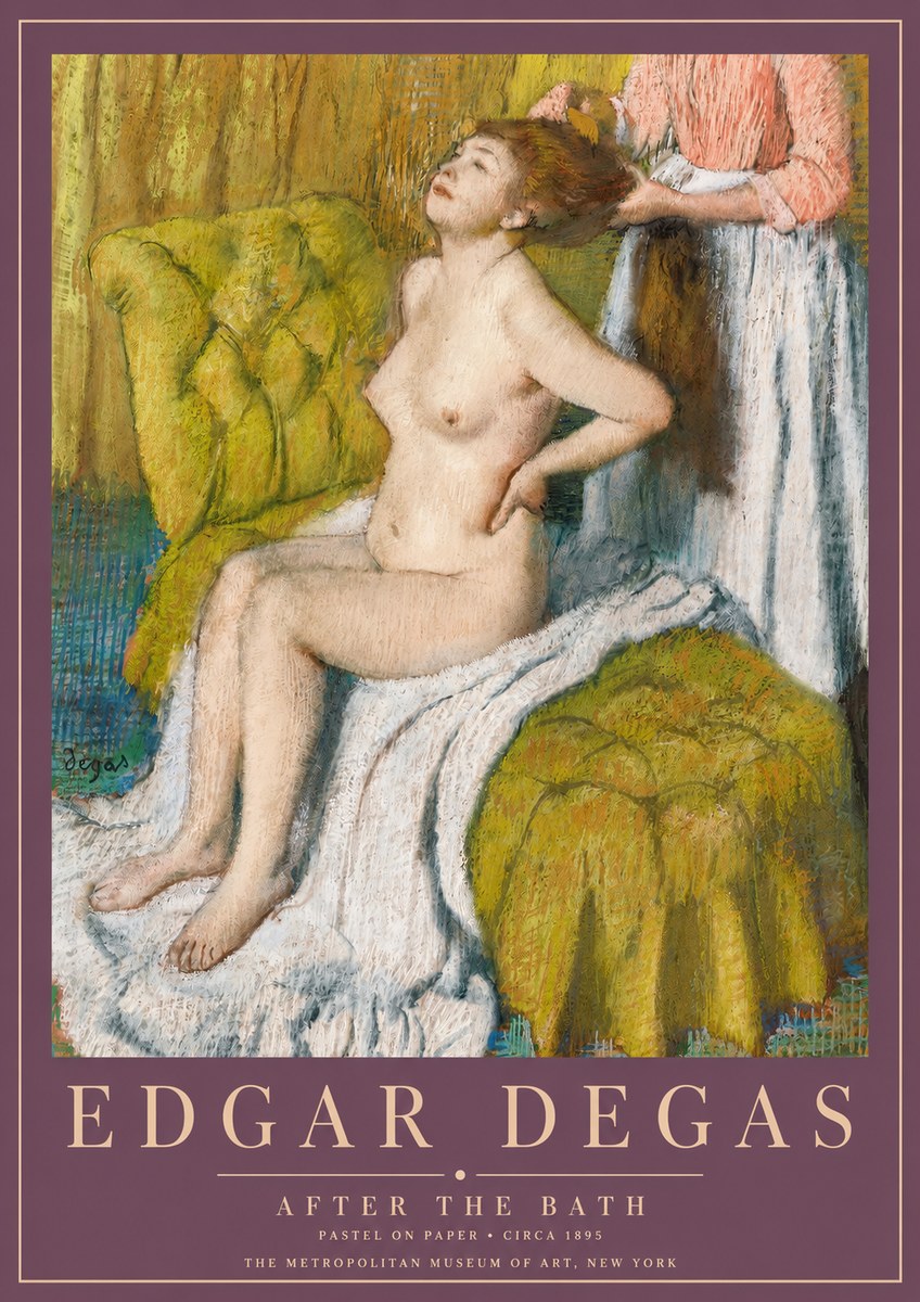 Edgar Degas After the Bath III No3 - Plakát