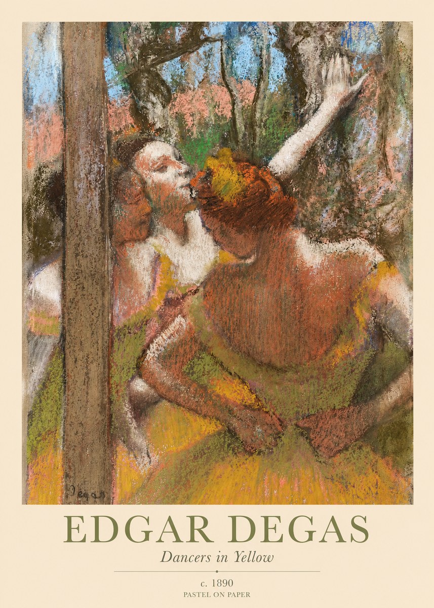 Edgar Degas Dancers in Yellow No1 - Plakát