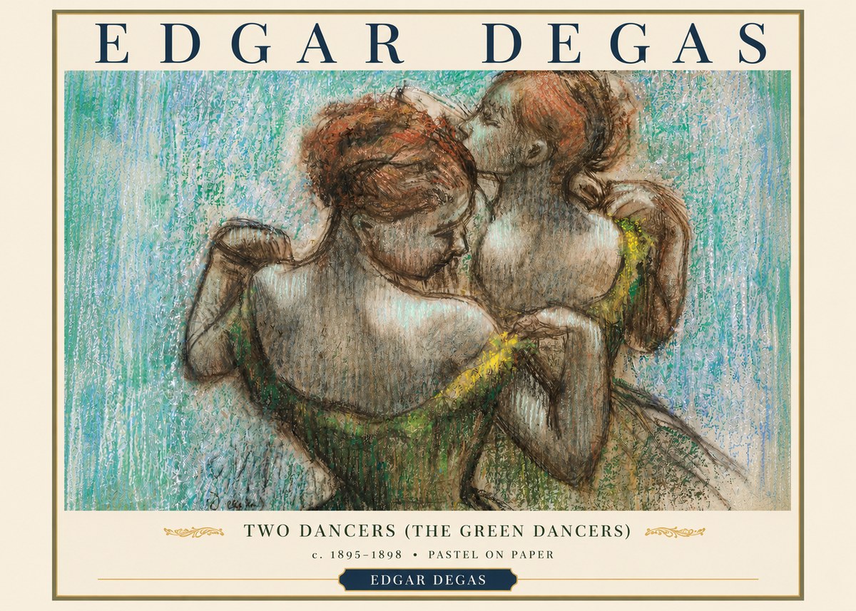 Edgar Degas Two Dancers (the Green Dancers) No3 - Plakát