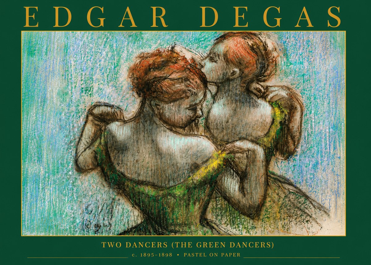 Edgar Degas Two Dancers (the Green Dancers) No4 - Plakát