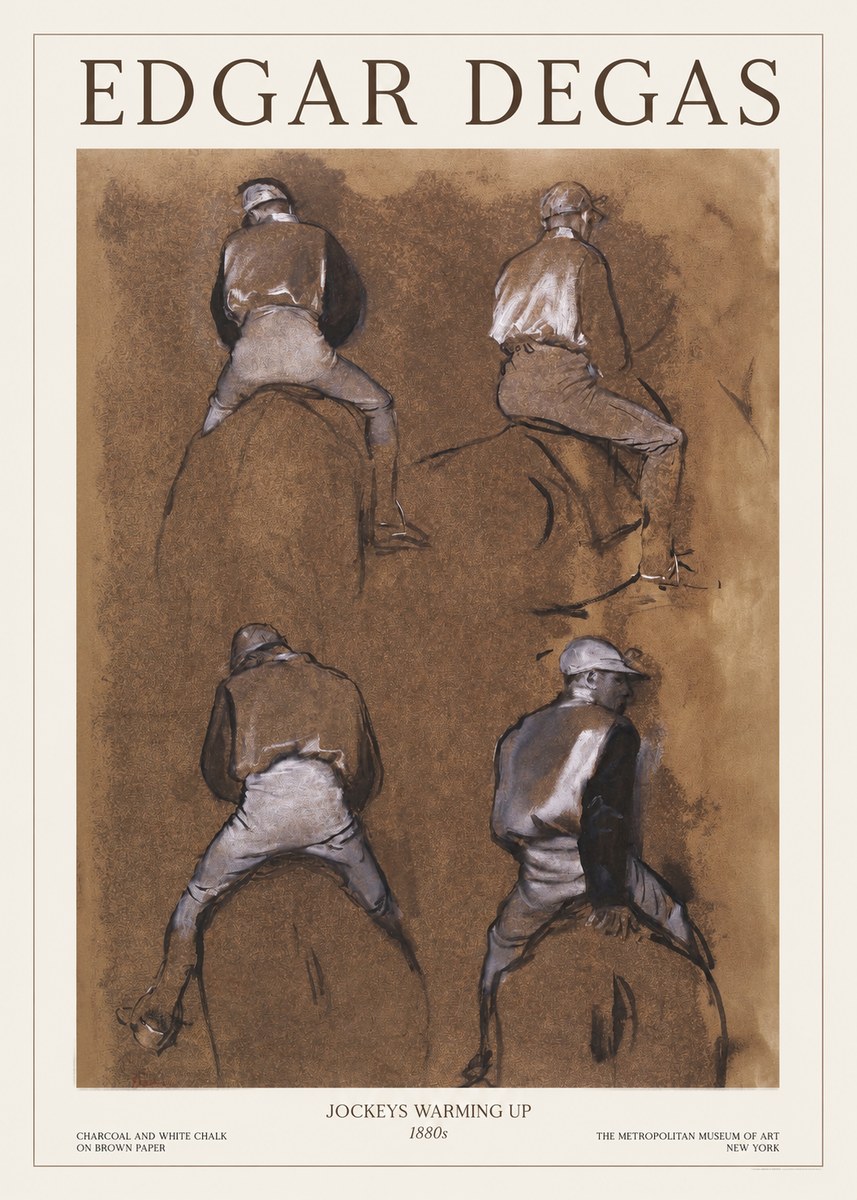 Edgar Degas Jockeys Warming Up No1 - Plakát