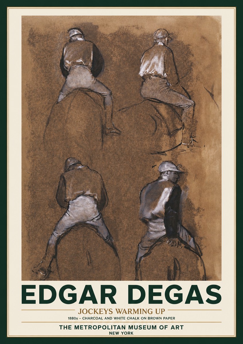 Edgar Degas Jockeys Warming Up No3 - Plakát