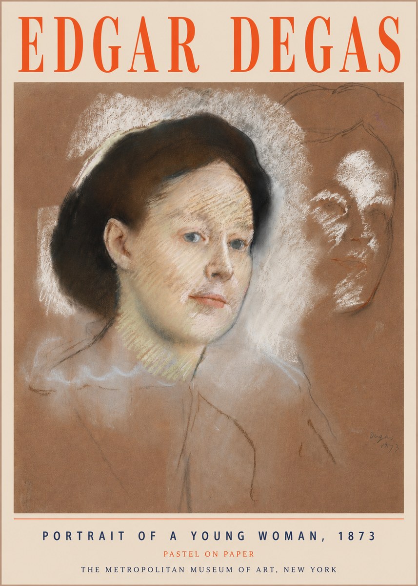 Edgar Degas Portrait of a Young Woman No5 - Plakát
