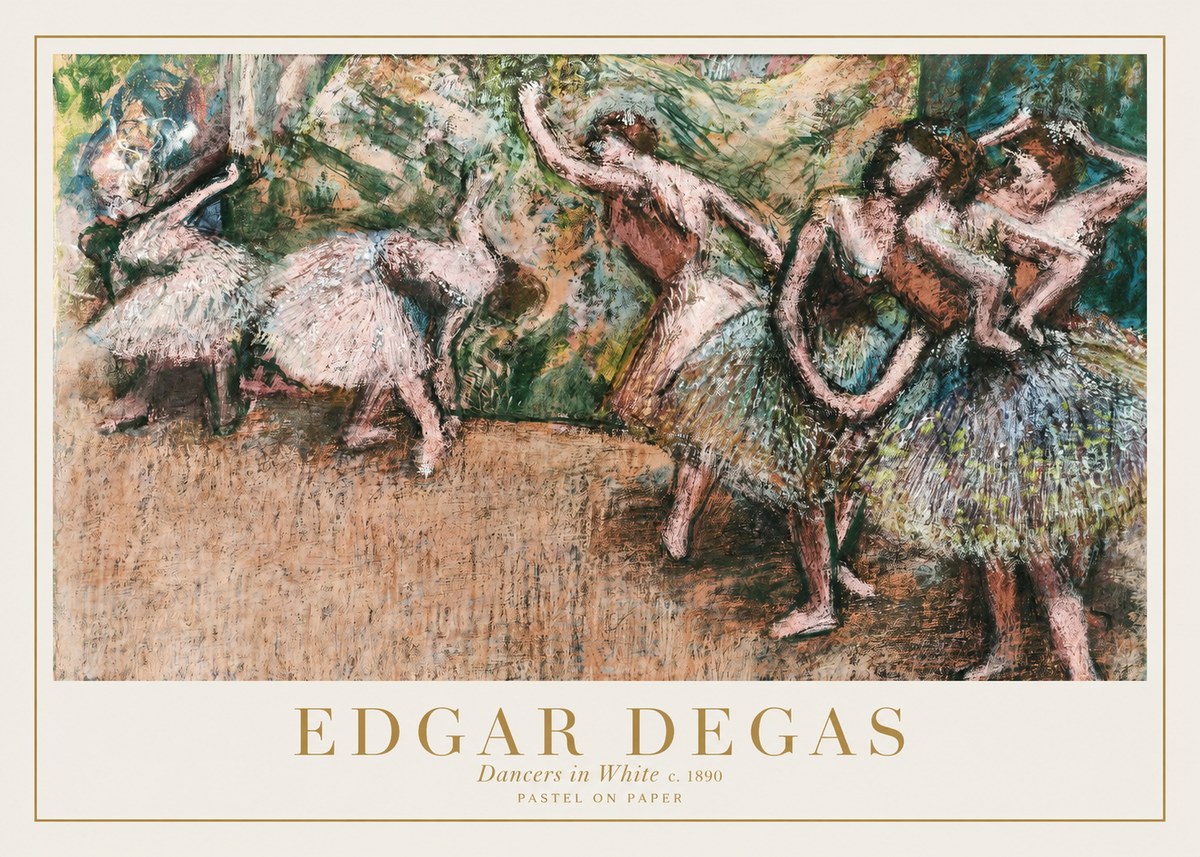 Edgar Degas Dancers in White C. 1890 No1 - Plakát