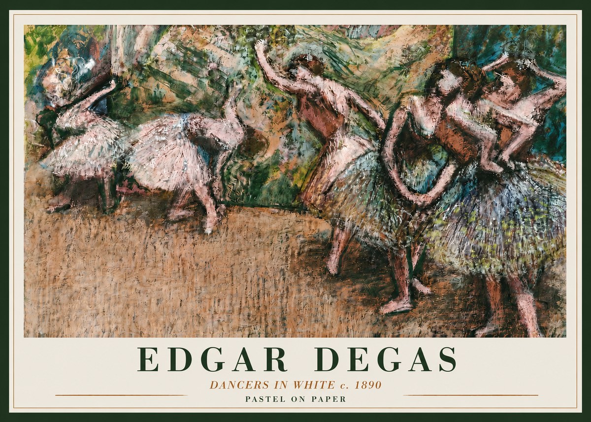Edgar Degas Dancers in White C. 1890 No3 - Plakát