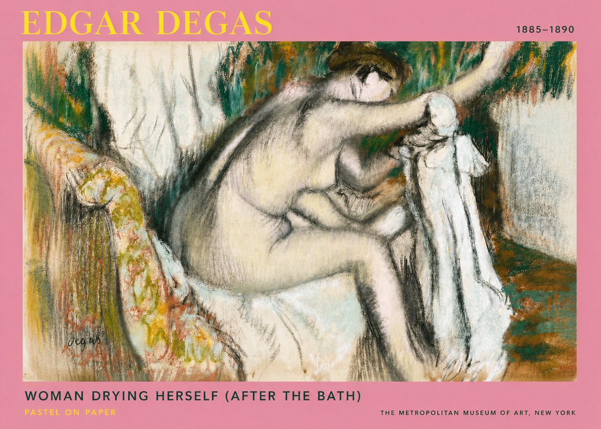 Edgar Degas Woman Drying Herself (After the Bath) No4 - Plakát