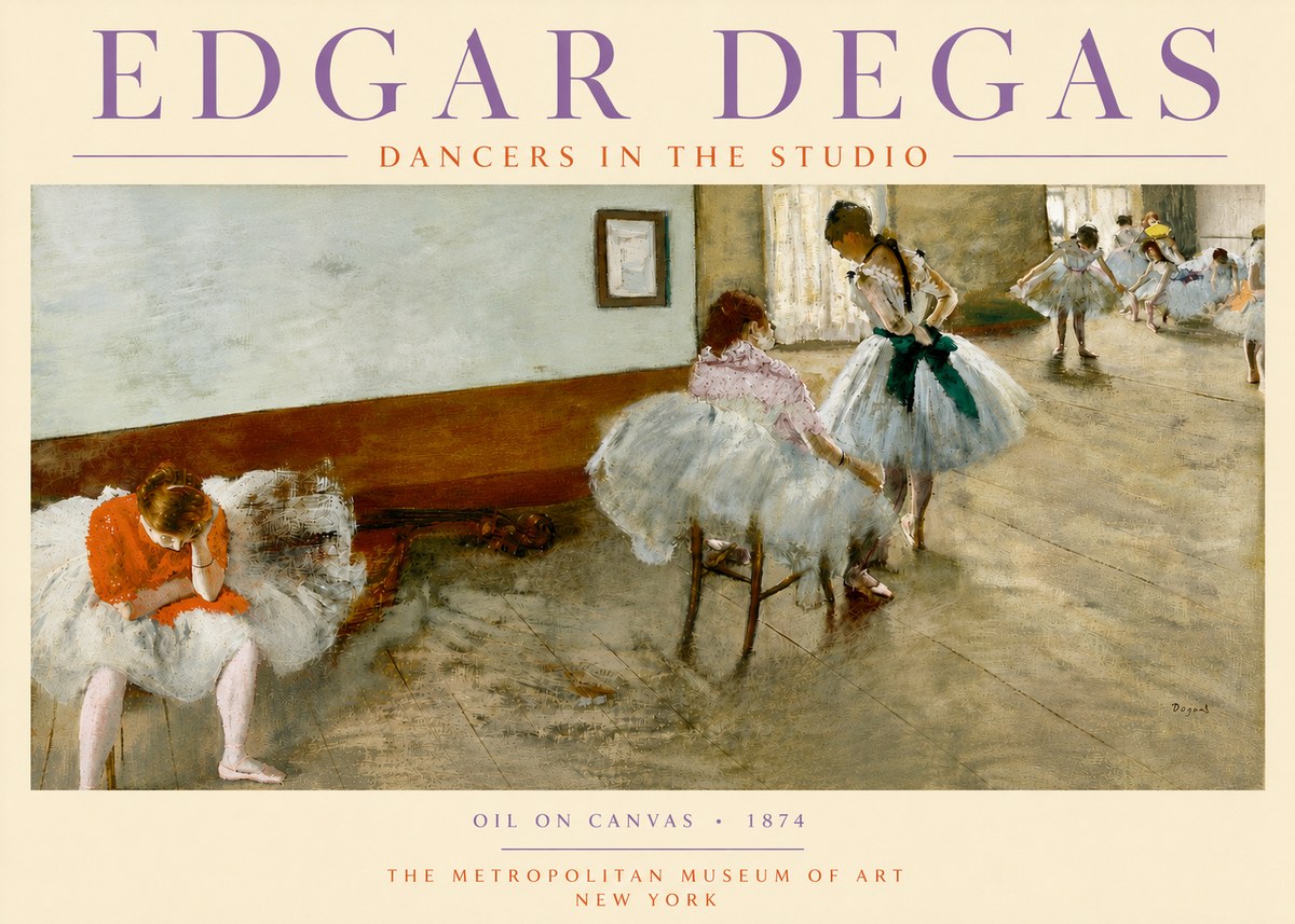 Edgar Degas Dancers in the Studio No4 - Plakát