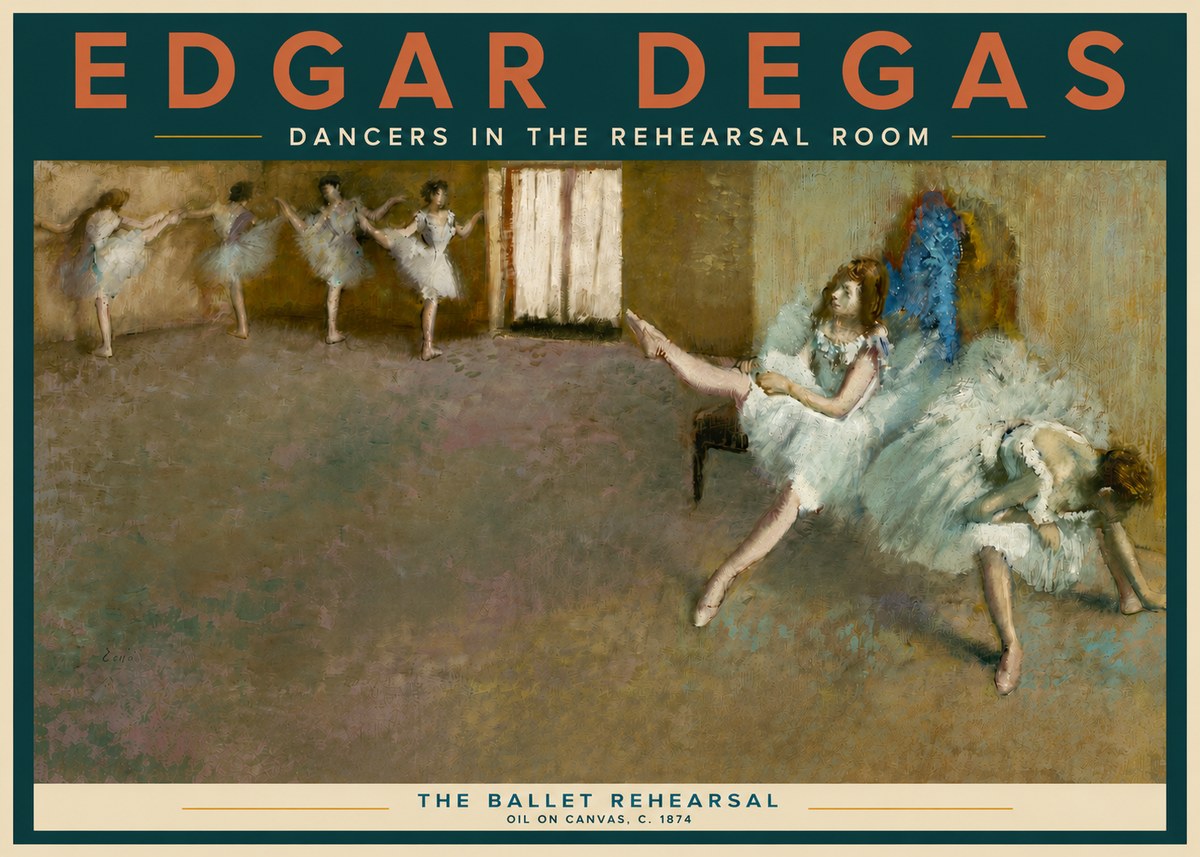 Edgar Degas The Ballet Rehearsal No3 - Plakát