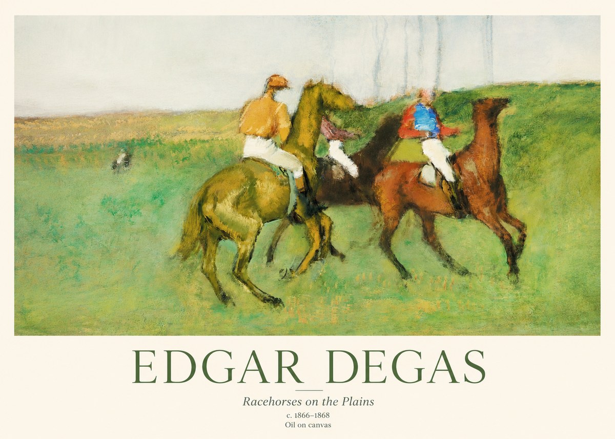 Edgar Degas Racehorses on the Plains No1 - Plakát