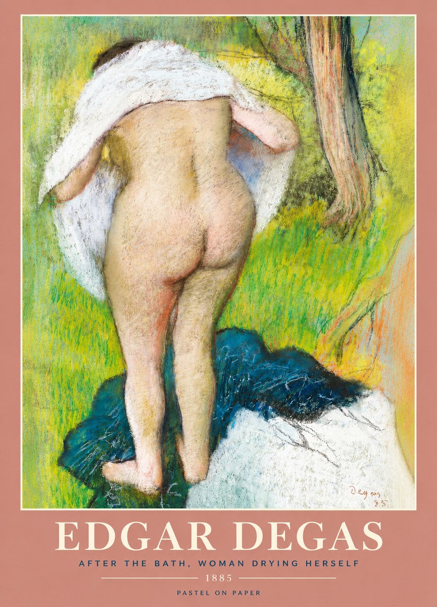 Edgar Degas After the Bath, Woman Drying Herself No2 - Plakát