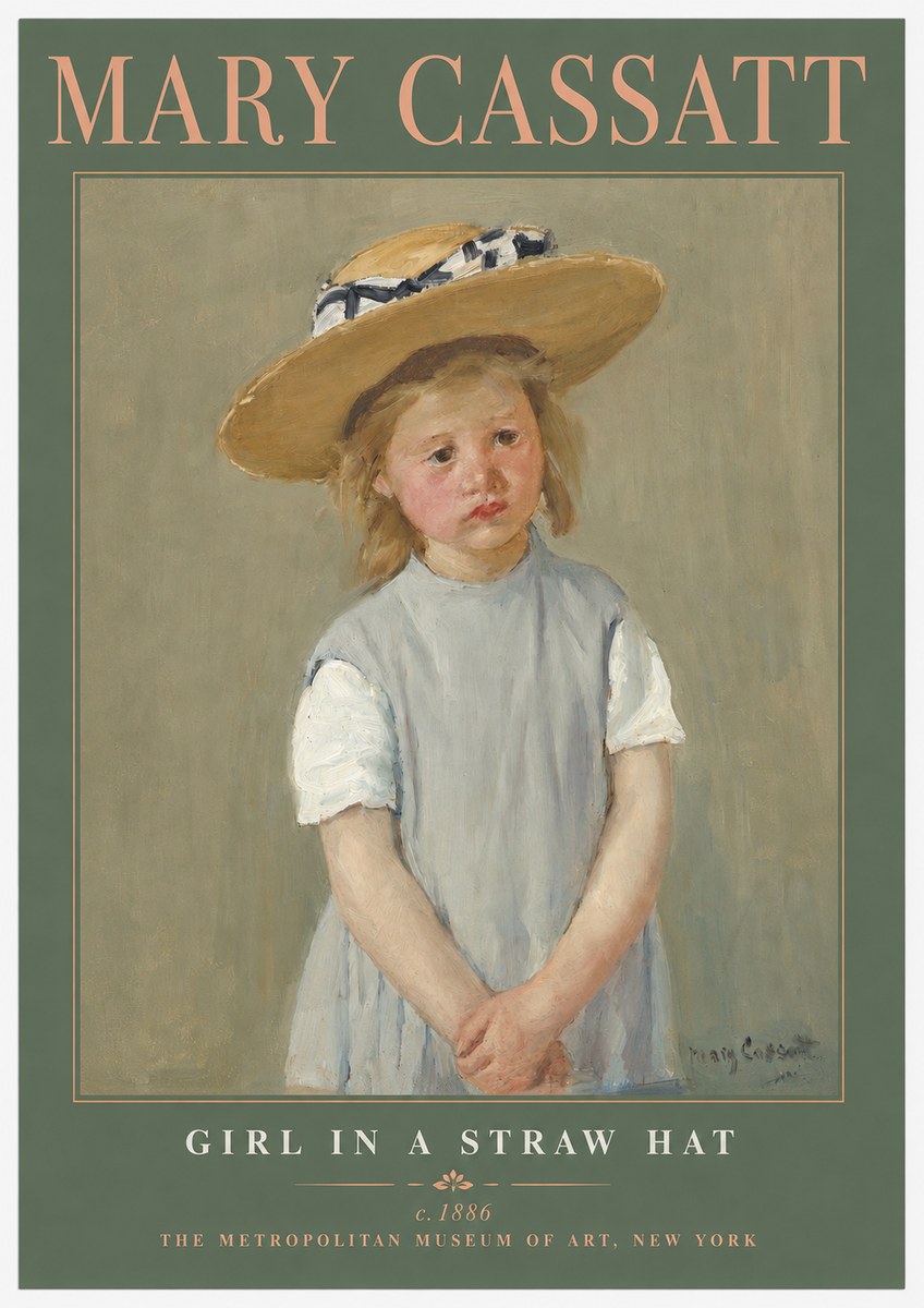 Mary Cassatt Girl in a Straw Hat No2 - Plakát