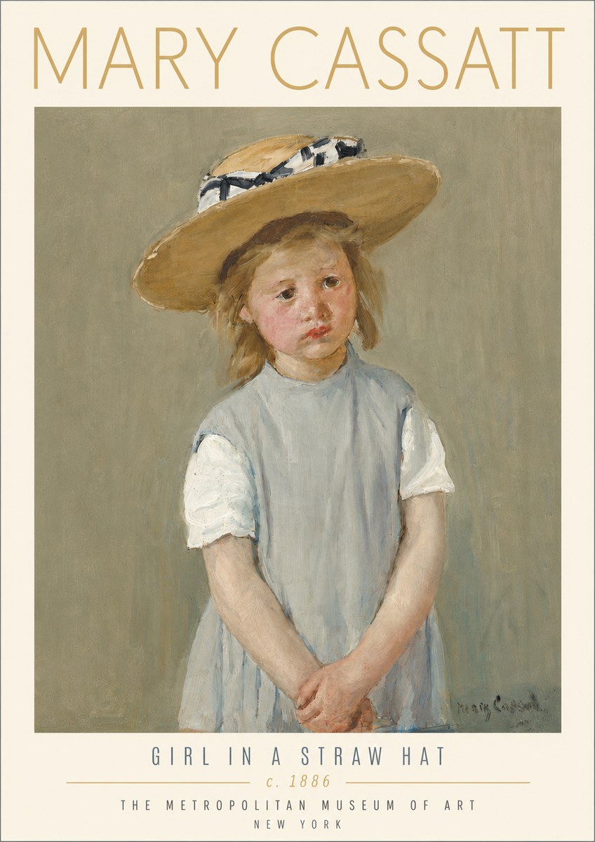 Mary Cassatt Girl in a Straw Hat No4 - Plakát