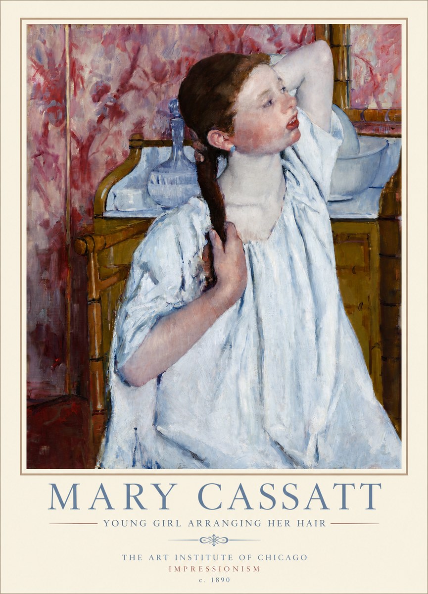 Mary Cassatt Young Girl Arranging Her Hair No3 - Plakát