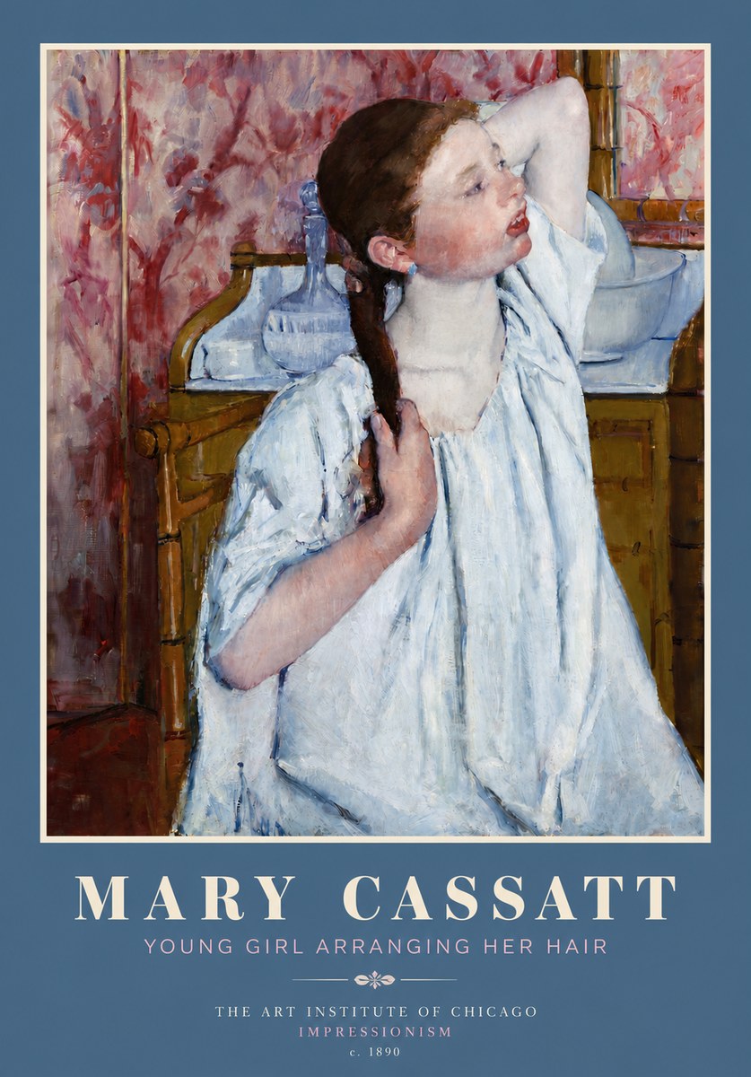Mary Cassatt Young Girl Arranging Her Hair No4 - Plakát