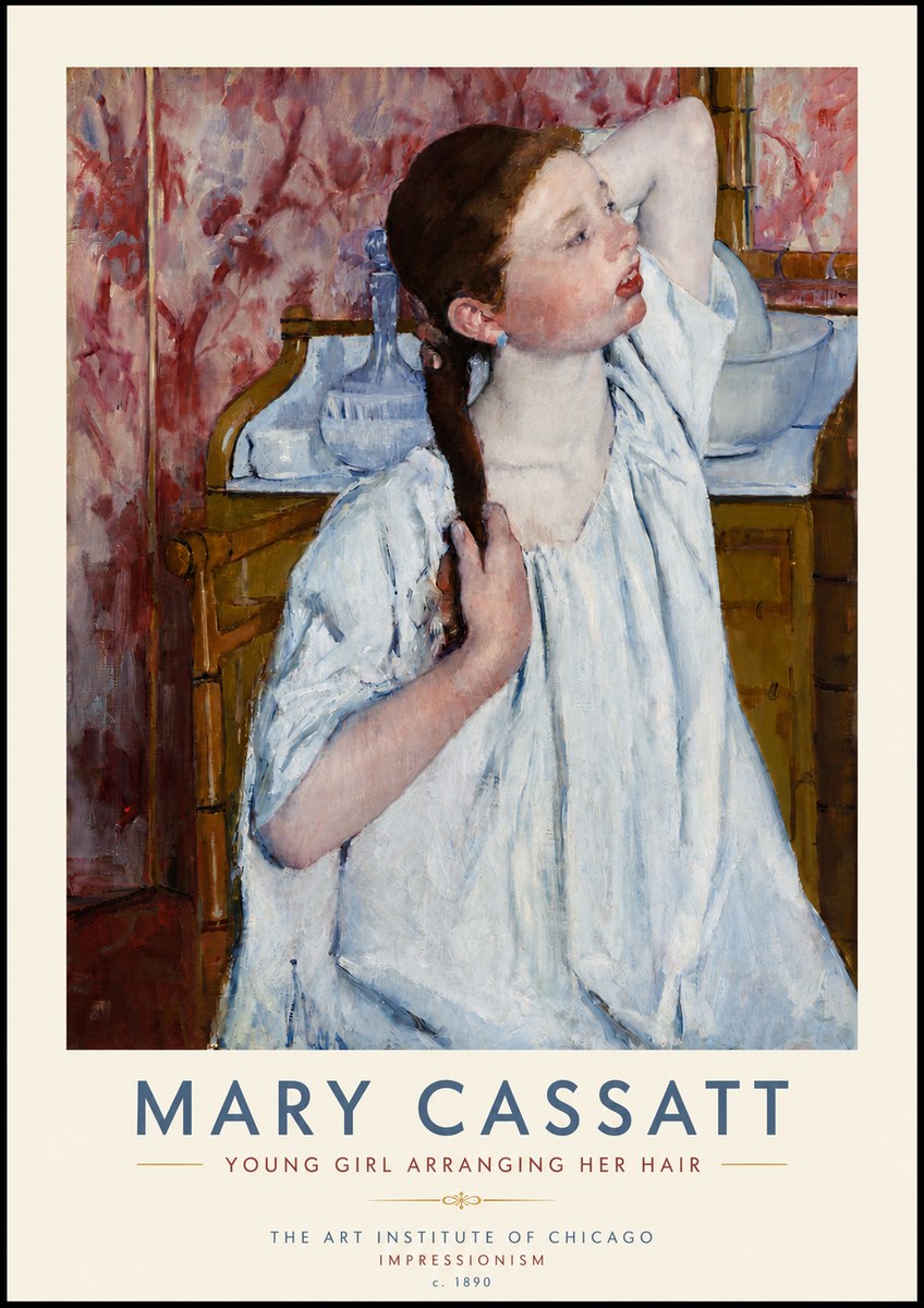 Mary Cassatt Young Girl Arranging Her Hair No5 - Plakát