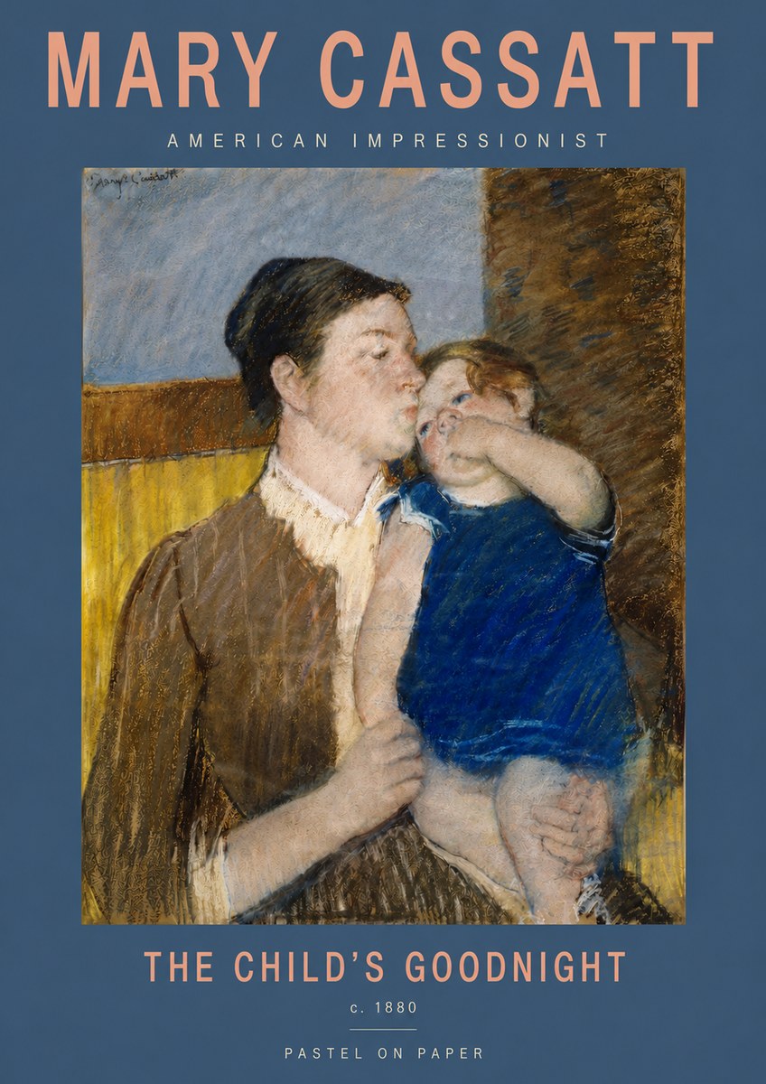 Mary Cassatt The Child's Goodnight No3 - Plakát