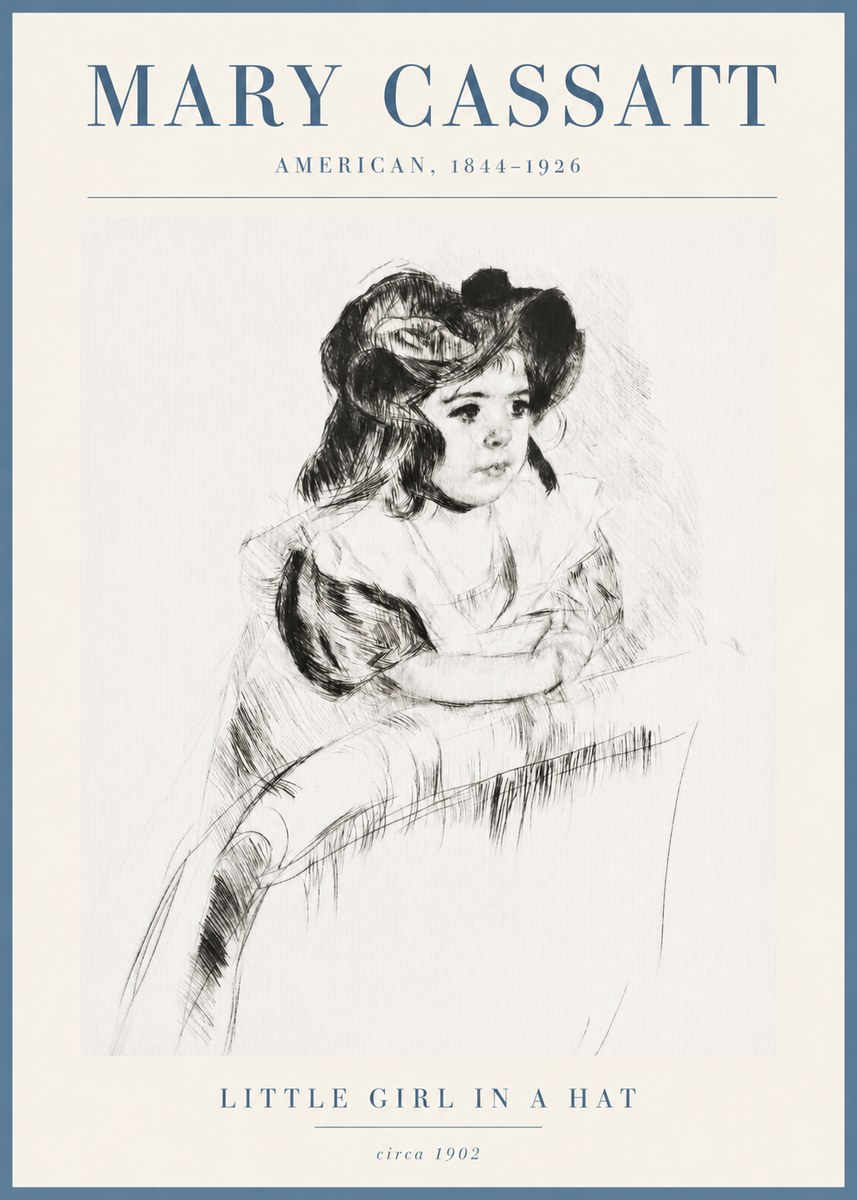 Mary Cassatt Little Girl in a Hat No3 - Plakát
