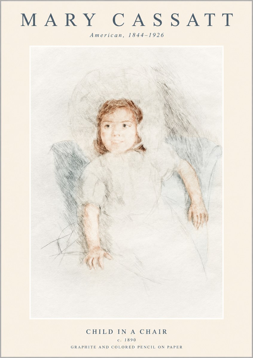 Mary Cassatt Child in a Chair No1 - Plakát