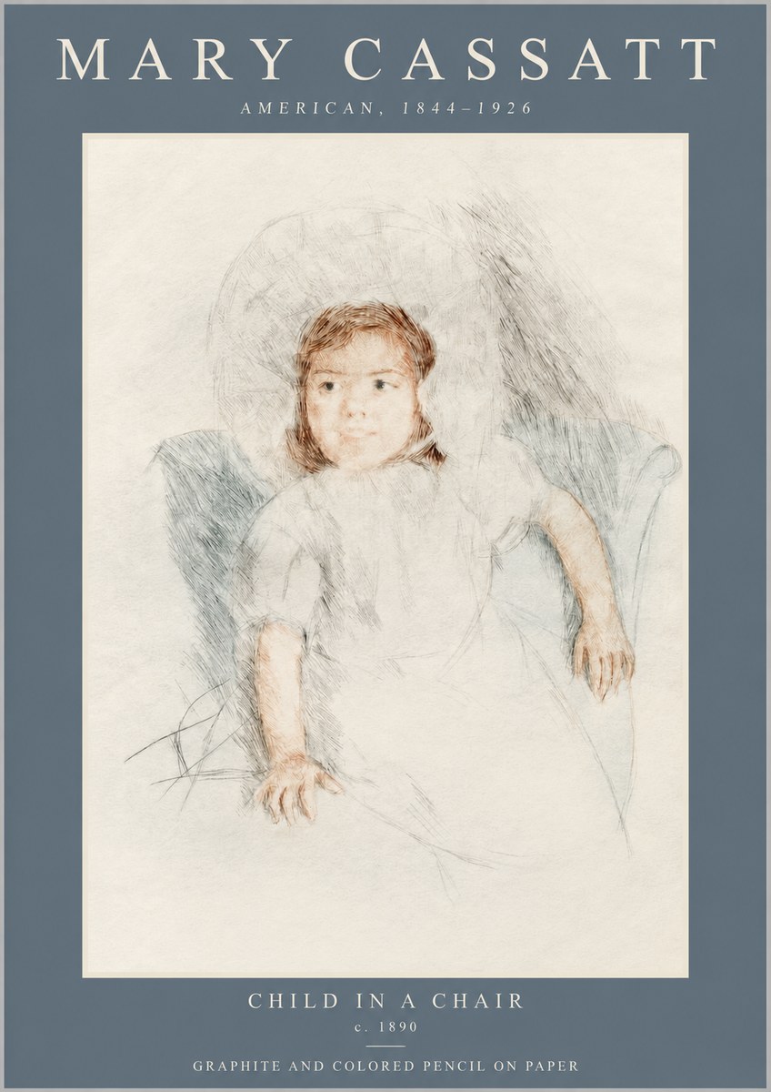 Mary Cassatt Child in a Chair No2 - Plakát