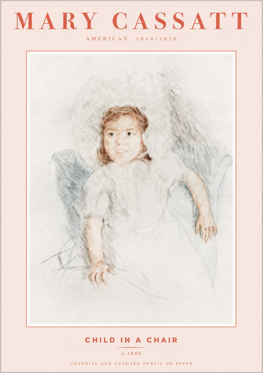 Mary Cassatt Child in a Chair No3 - Plakát
