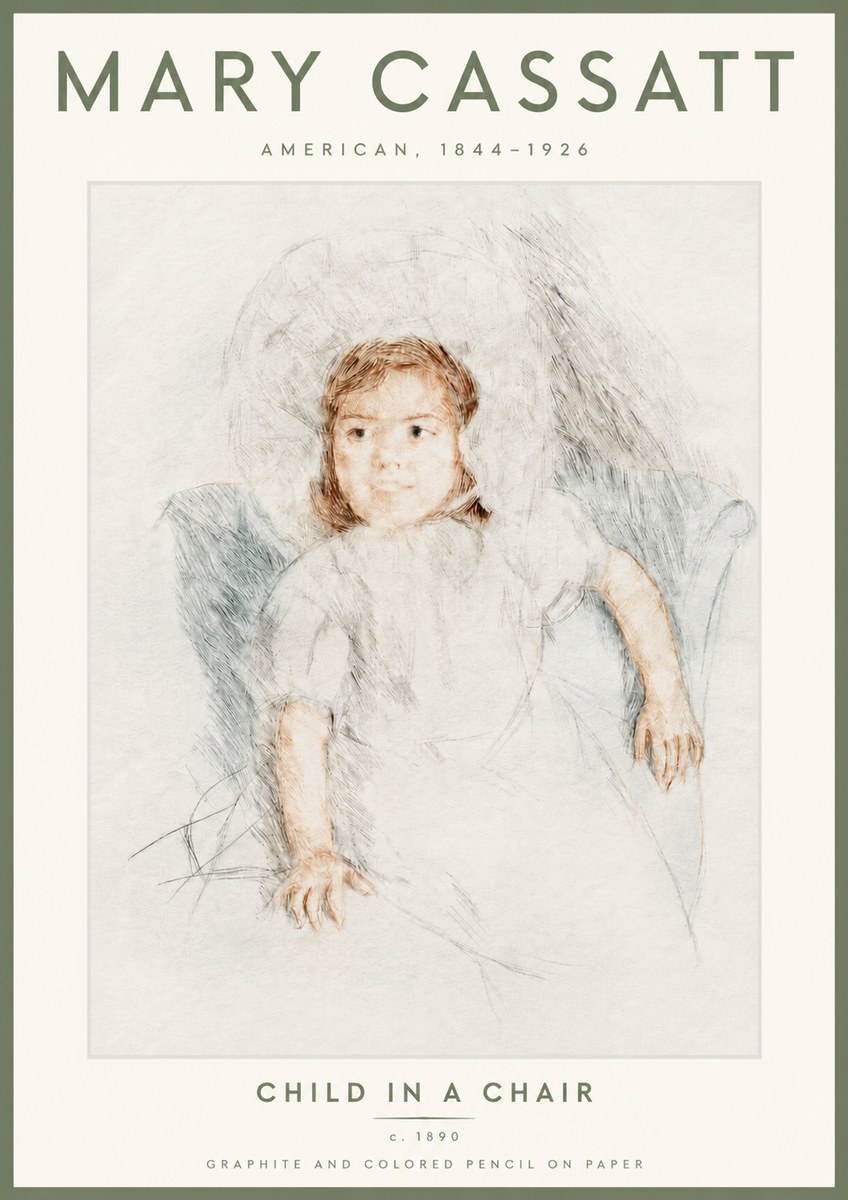 Mary Cassatt Child in a Chair No4 - Plakát