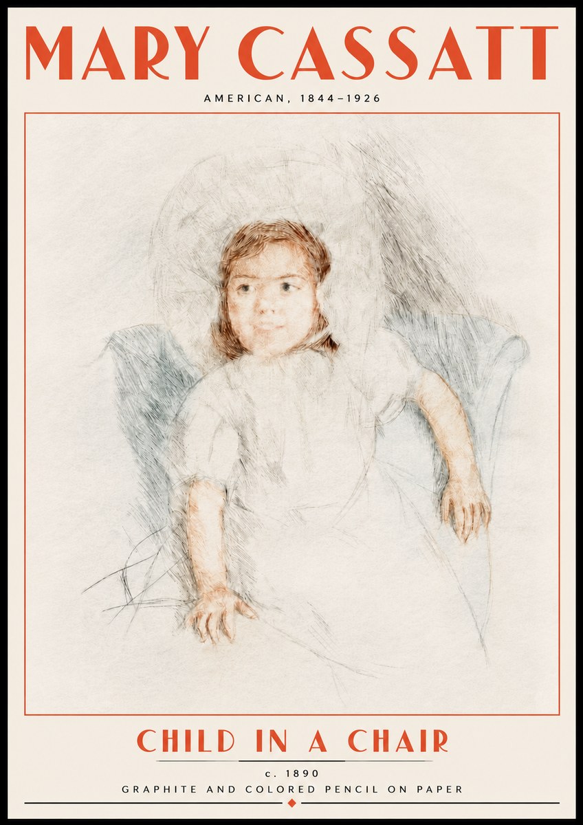 Mary Cassatt Child in a Chair No5 - Plakát