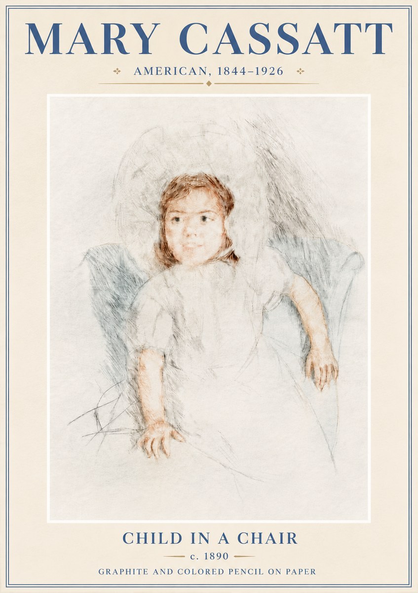 Mary Cassatt Child in a Chair No6 - Plakát
