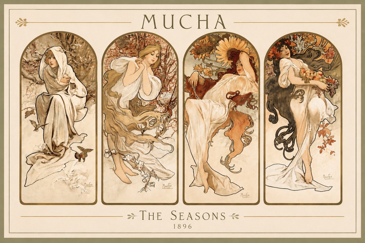 Mucha The Seasons No2 - Plakát
