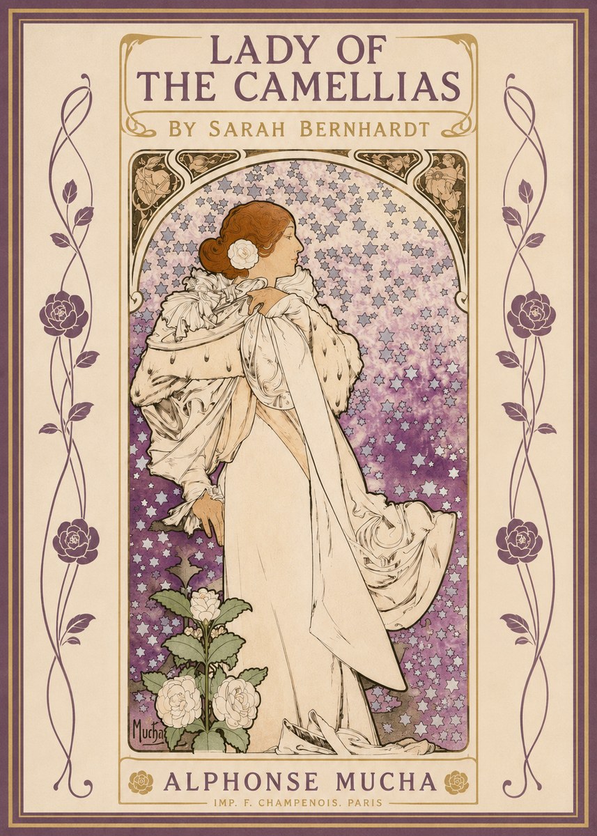 Mucha Lady of the Camellias No2 - Plakát