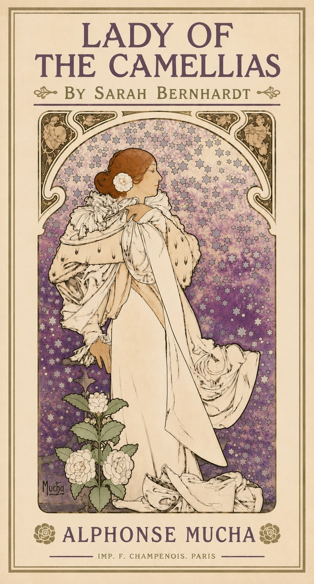 Mucha Lady of the Camellias No5 - Plakát