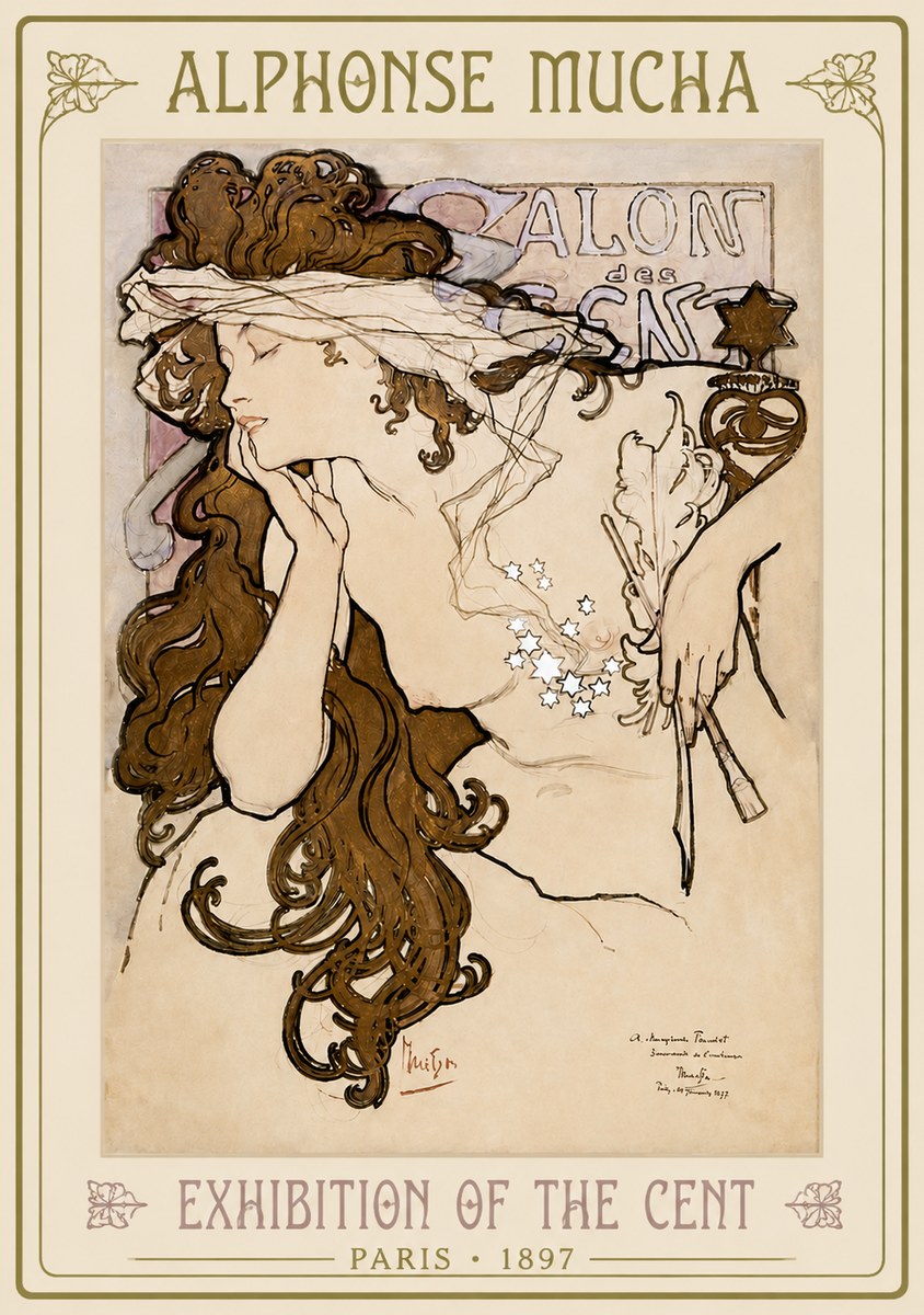 Mucha Salon Des Cent No2 - Plakát