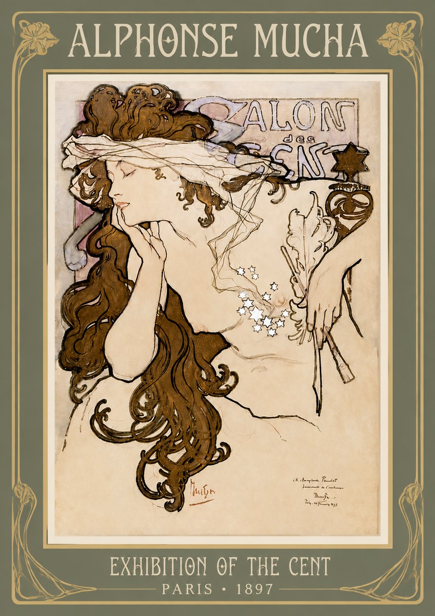 Mucha Salon Des Cent No3 - Plakát