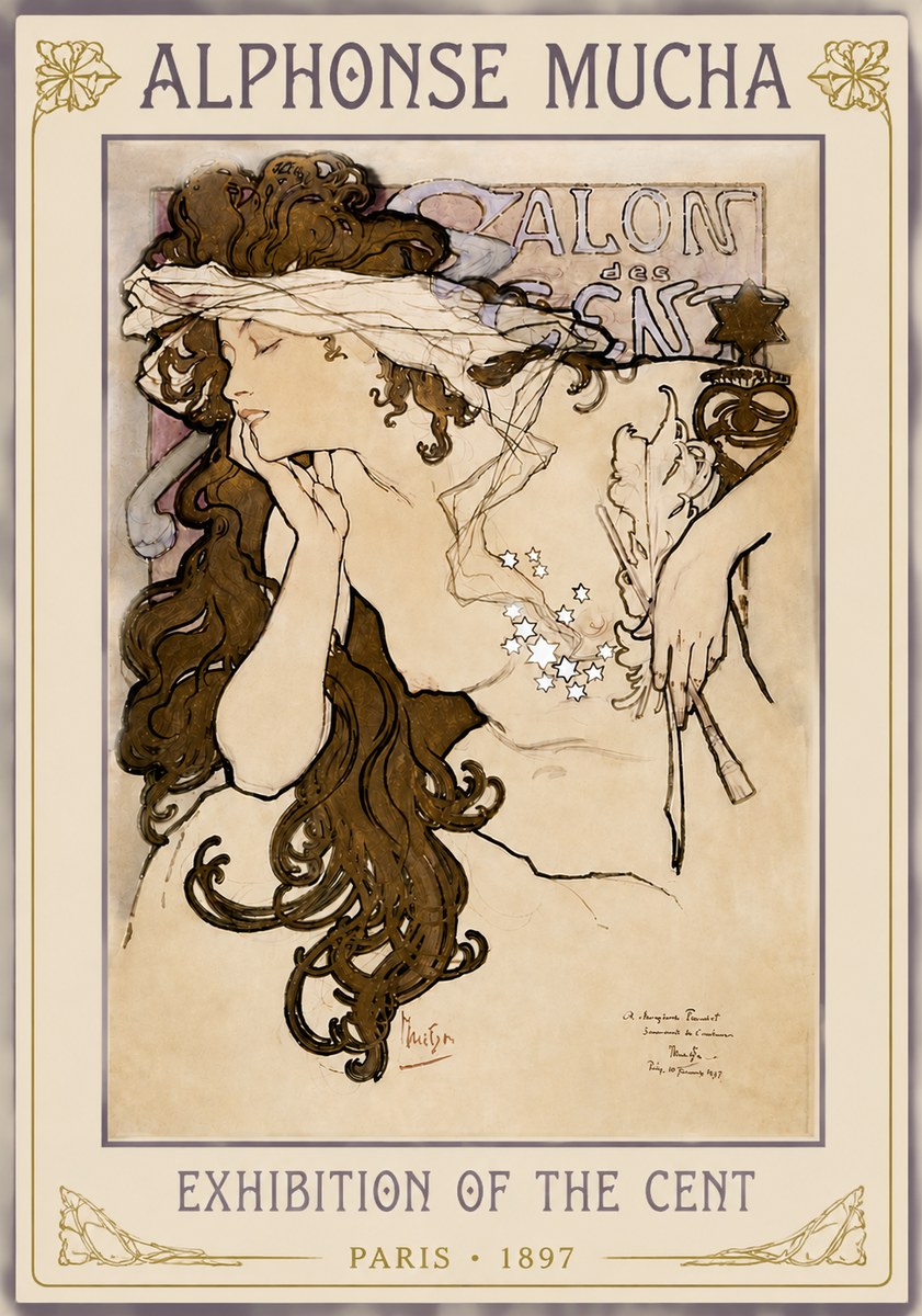 Mucha Salon Des Cent No4 - Plakát