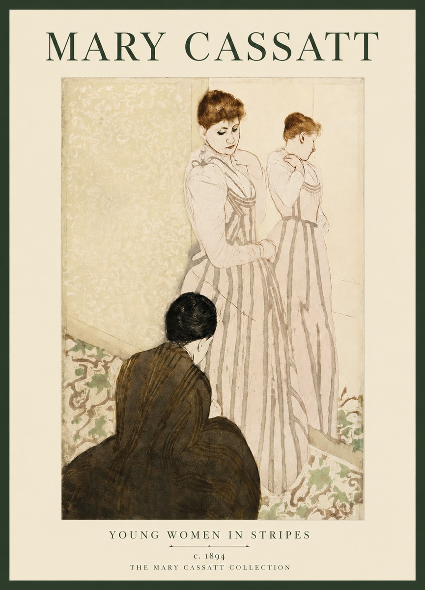 Mary Cassatt Young Women in Stripes No3 - Plakát