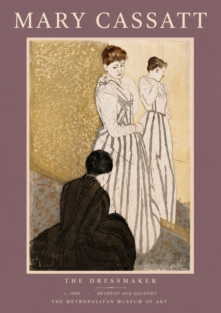 Mary Cassatt The Dressmaker No3 - Plakát