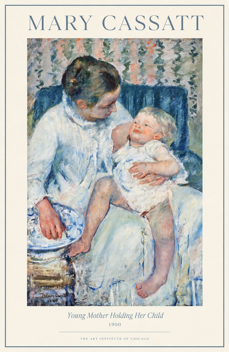 Mary Cassatt Young Mother Holding Her Child No1 - Plakát